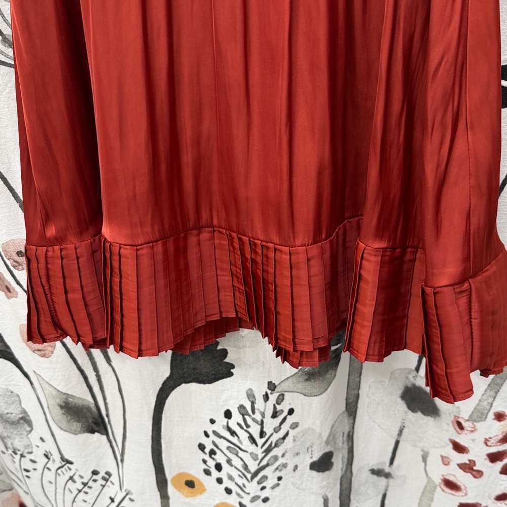 Steve Madden “Verona” Pleated Trim Rust/Terracotta Fit-&-Flare Dress. Size XS. - Picture 13 of 13